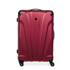 Red suitcase with a white background