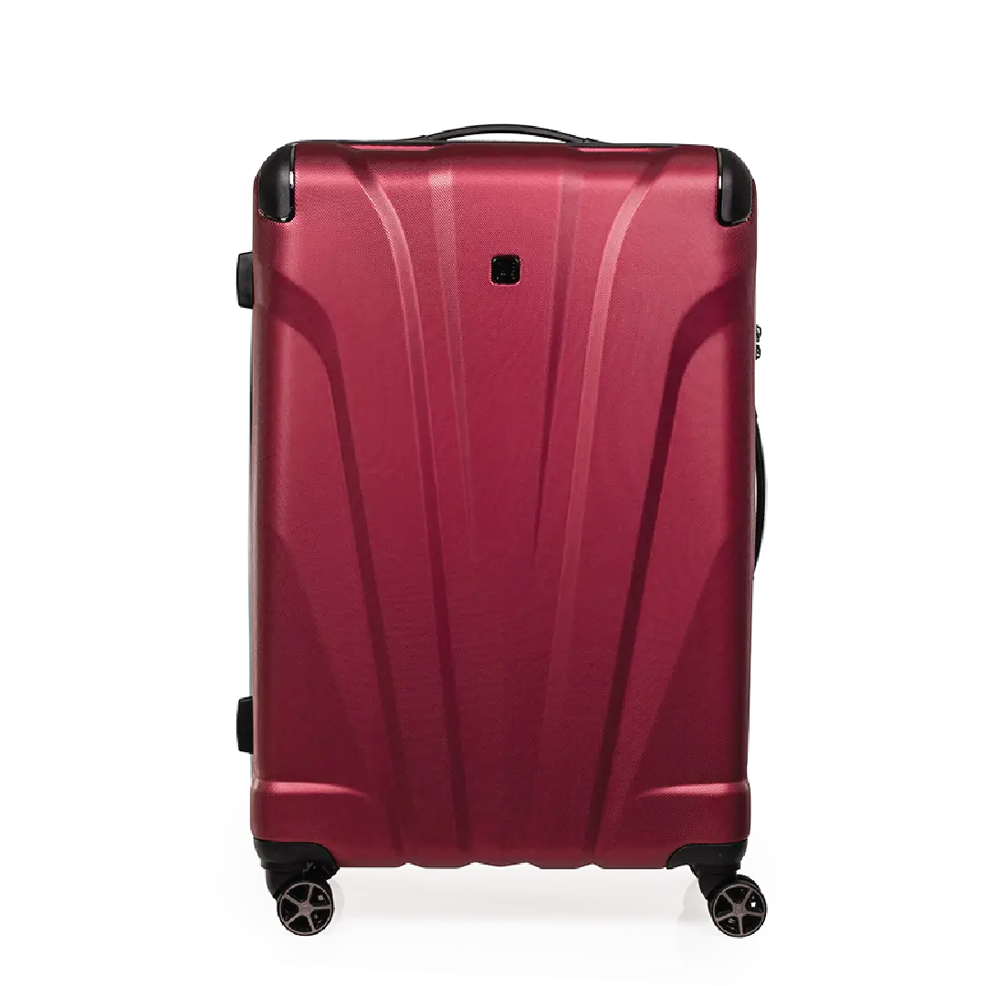 Red suitcase with a white background