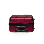 Red suitcase with black accents on a white background