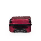 Red suitcase with black accents on a white background