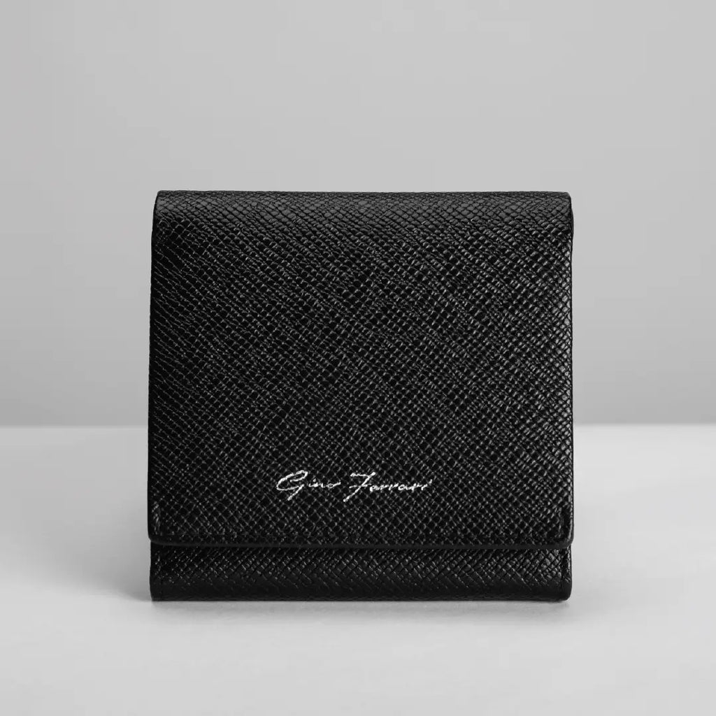 Ombra Black Leather Coin Wallet