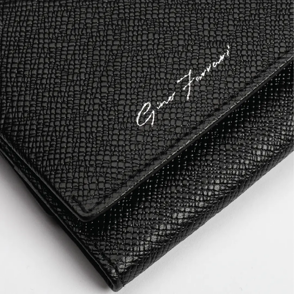 Ombra Black Leather Coin Wallet
