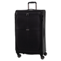 Black suitcase with wheels on a white background