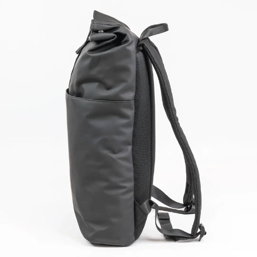 Gray backpack on a white background
