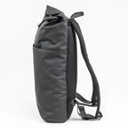 Gray backpack on a white background