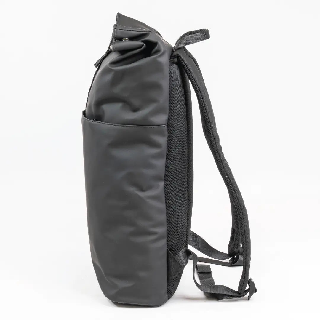 Gray backpack on a white background