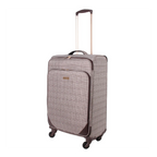 Checkered pattern suitcase on a white background